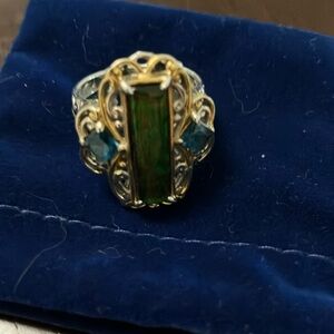 Michael Valitutti Ammolite and Sapphire Ring